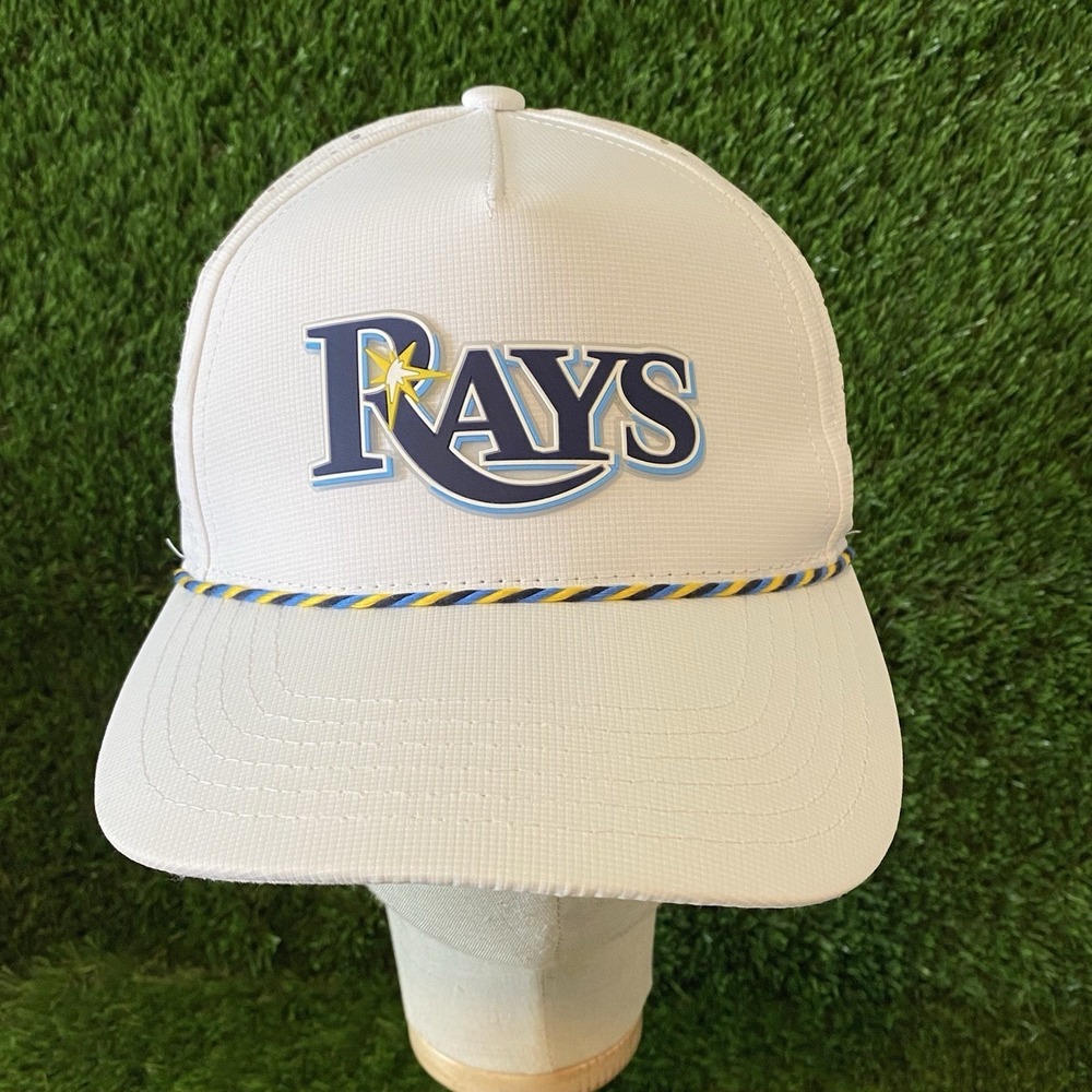 Tampa Bay Rays White Mesh Game Day Giveaway Baseball Hat Rope New Adjustable